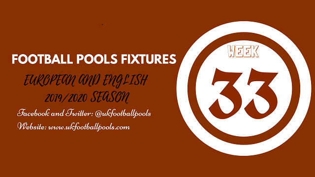 Week 33 pool fixtures