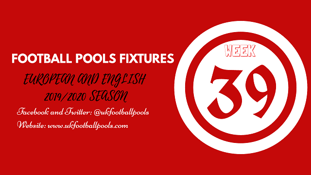 Week 39 pool fixtures