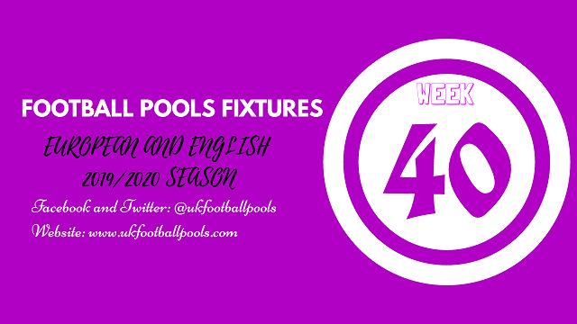 Week 40 pool fixtures