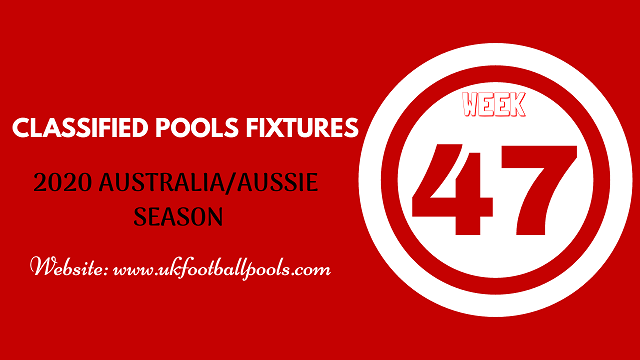 week 47 aussie pool fixtures 2020