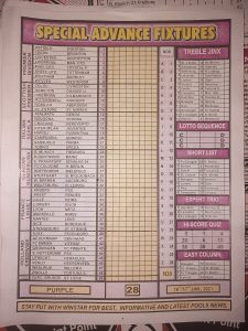 Week 28 Special Advance Fixtures 2021