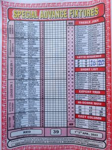 week 39 special advance fixtures 2023