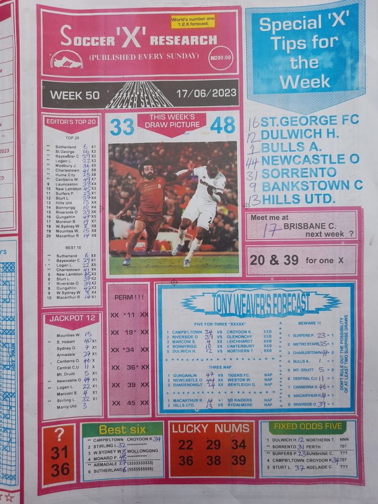 Week 50 Pool RSK Papers 2023 Bob Morton Capital Intl Soccer X Week 50 pool rsk papers 2023 bob morton capital intl soccer x