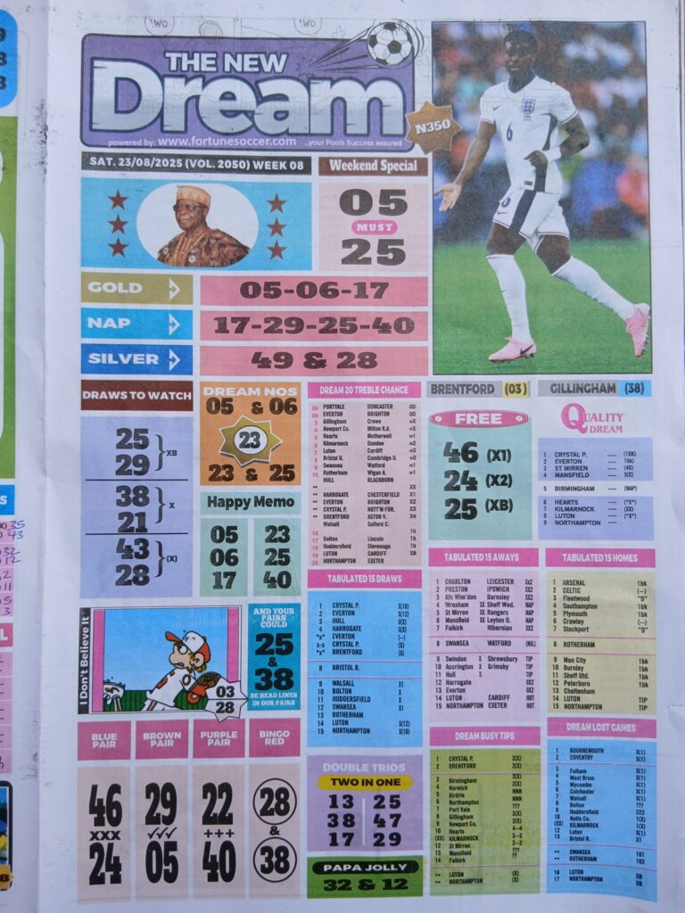 Week 8 weekly telegraph final result dream pools papers