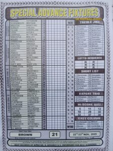 week 21 special advance fixtures 2025