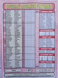 week 47 special advance fixtures 2026 front page