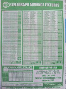 week 51 telegraph advance fixtures 2026 back page