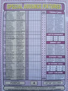 week 4 special advance fixtures 2026 front page